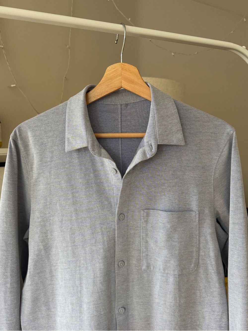 Lululemon Men's Light Blue Casual Button-Up Shirt